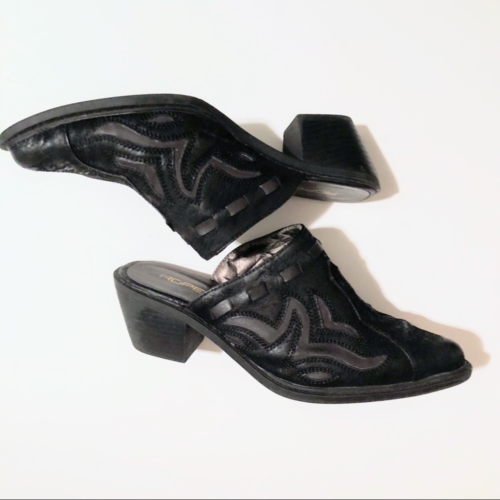 Sz 6 Black Roper Mules